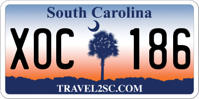 SC license plate XOC186