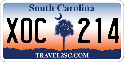 SC license plate XOC214