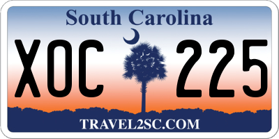 SC license plate XOC225