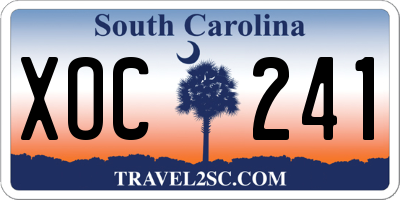 SC license plate XOC241