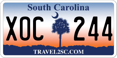 SC license plate XOC244