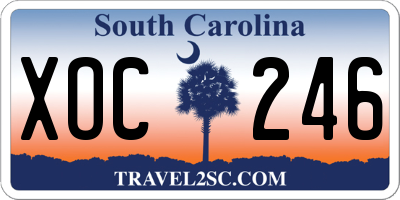 SC license plate XOC246