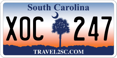 SC license plate XOC247