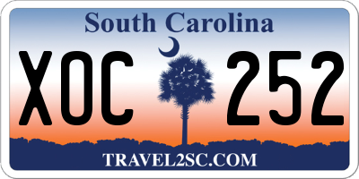SC license plate XOC252