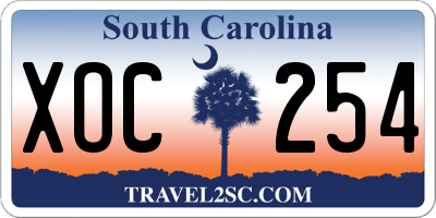SC license plate XOC254