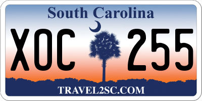 SC license plate XOC255