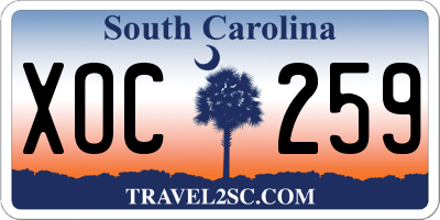 SC license plate XOC259