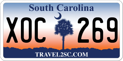 SC license plate XOC269