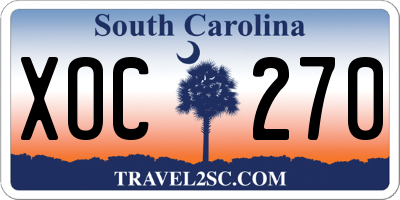SC license plate XOC270