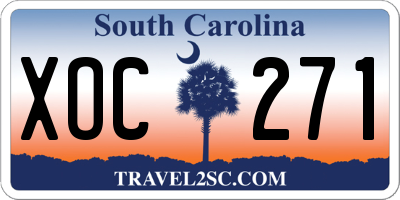 SC license plate XOC271