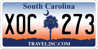 SC license plate XOC273