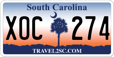 SC license plate XOC274