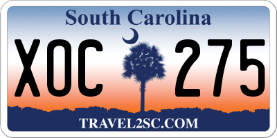 SC license plate XOC275