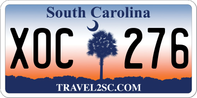 SC license plate XOC276