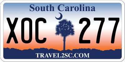 SC license plate XOC277