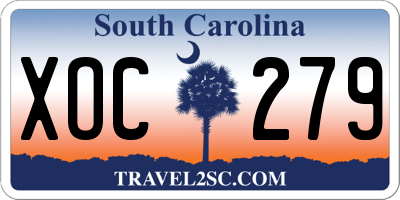 SC license plate XOC279