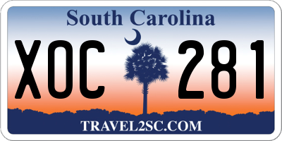 SC license plate XOC281