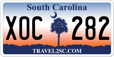SC license plate XOC282