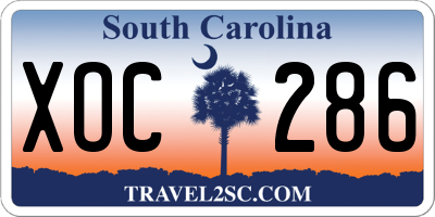 SC license plate XOC286