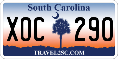 SC license plate XOC290