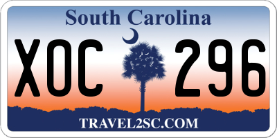 SC license plate XOC296