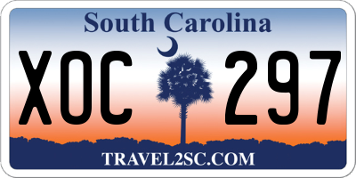 SC license plate XOC297