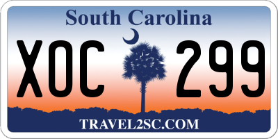 SC license plate XOC299