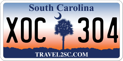SC license plate XOC304