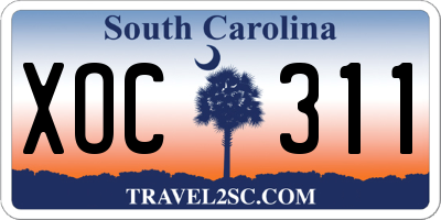 SC license plate XOC311