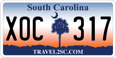 SC license plate XOC317