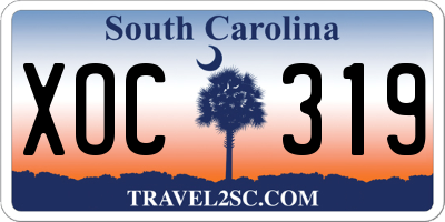 SC license plate XOC319