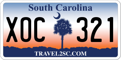 SC license plate XOC321