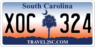 SC license plate XOC324