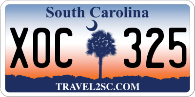 SC license plate XOC325