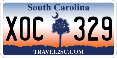 SC license plate XOC329