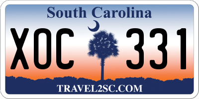 SC license plate XOC331
