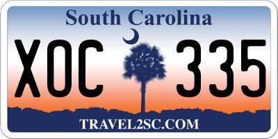 SC license plate XOC335