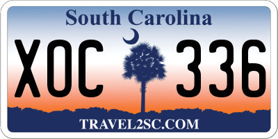 SC license plate XOC336