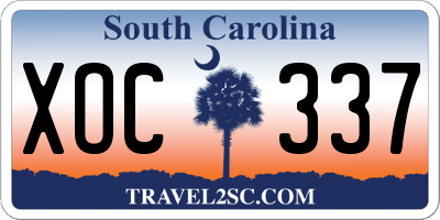 SC license plate XOC337