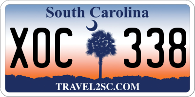 SC license plate XOC338