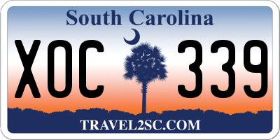 SC license plate XOC339