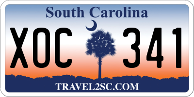 SC license plate XOC341