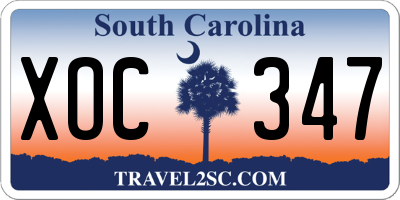 SC license plate XOC347