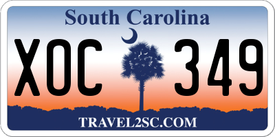 SC license plate XOC349