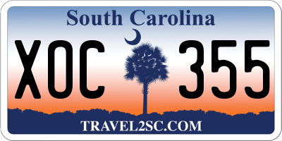 SC license plate XOC355