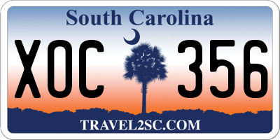 SC license plate XOC356