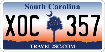 SC license plate XOC357