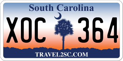 SC license plate XOC364