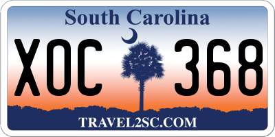 SC license plate XOC368