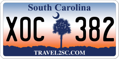 SC license plate XOC382